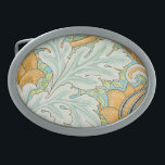 St James Pattern (by William Morris) Belt Buckle<br><div class="desc">This design features a high-definition print of a wallpaper pattern created by the British artist William Morris (1834–1896), who is associated with the Arts and Crafts Movement. It is a floral pattern with intertwined foliage, leaves and flowers. The leaves are in various shades of green, while the flowers are a...</div>
