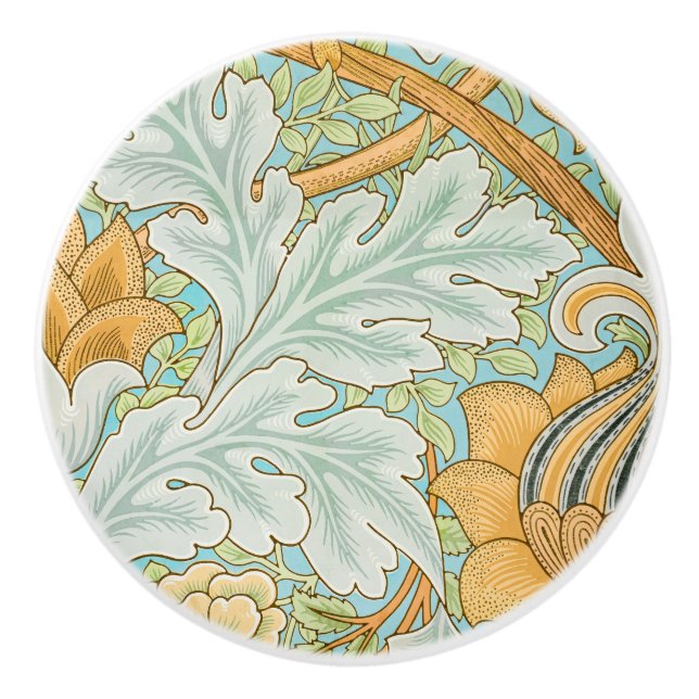 St James Pattern (by William Morris) Ceramic Knob (Front)