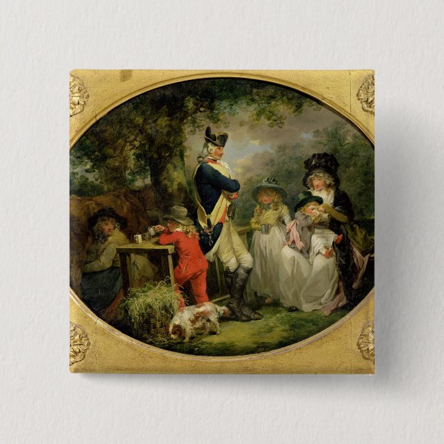 St. James's Park (oil on canvas) 2 Inch Square Button (Front)