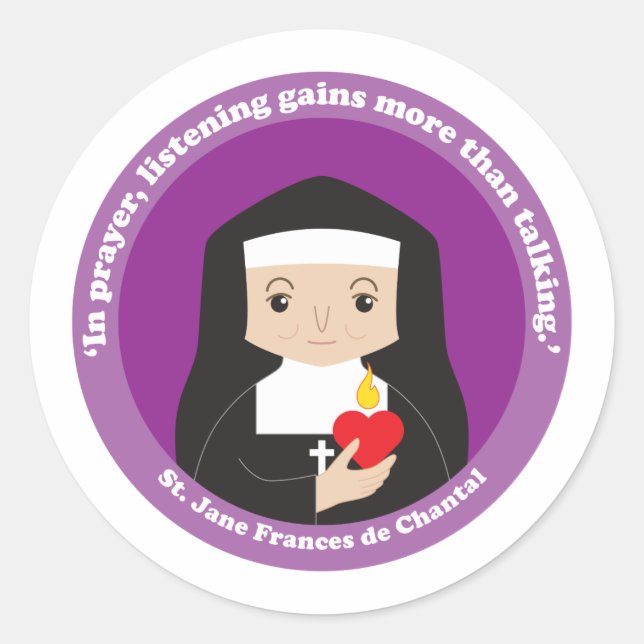 St. Jane Frances de Chantal Classic Round Sticker (Front)