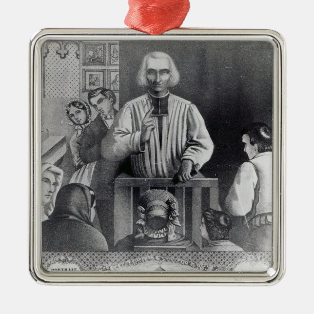 St. Jean-Marie Vianney  preaching, 19th century Metal Ornament (Front)