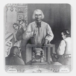 St. Jean-Marie Vianney  preaching, 19th century Square Sticker