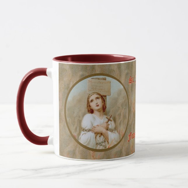 St. Jeanne d'Arc Brûler (BF 01) Café Mug 2 (Gauche)