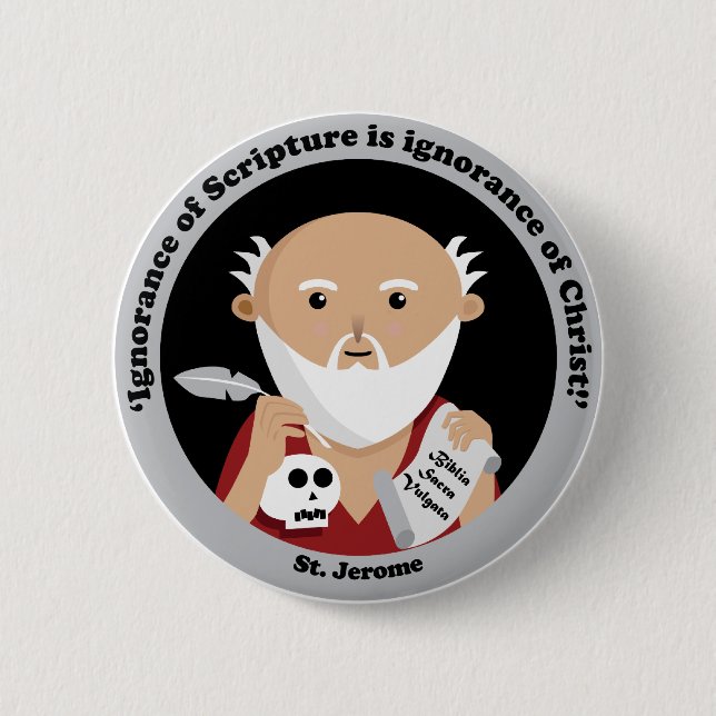 St. Jerome 2 Inch Round Button (Front)