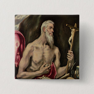 St. Jerome 2 Inch Square Button