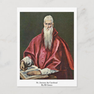 St. Jerome As Cardinal By El Greco Postcard