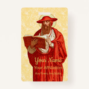 St. Jerome as Cardinal with Book (P 004) Badge