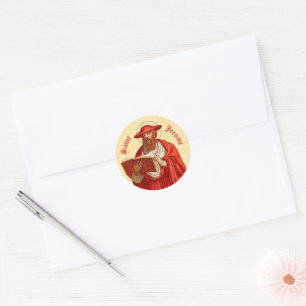 St. Jerome as Cardinal with Book (P 004) Classic Round Sticker