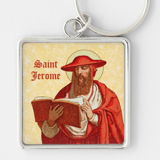 St. Jerome as Cardinal with Book (P 004) Keychain (Front)