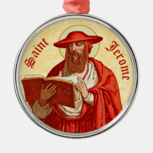 St. Jerome as Cardinal with Book (P 004) Metal Ornament