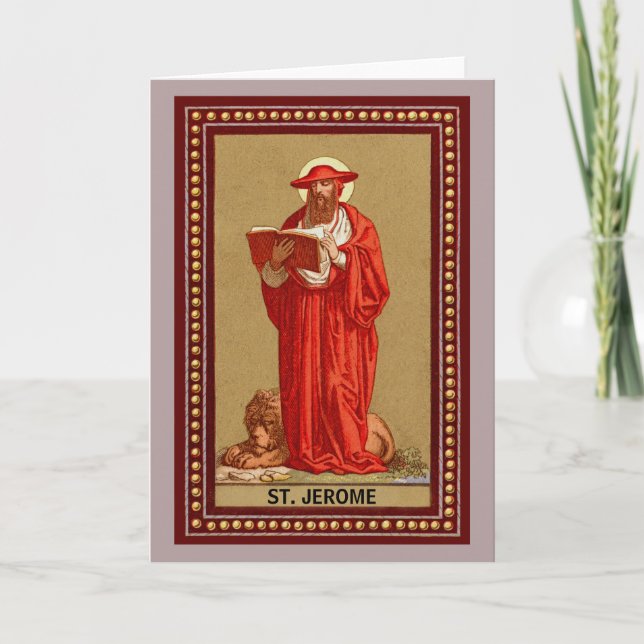 St. Jerome as Cardinal with Lion (P 004) Card (Front)