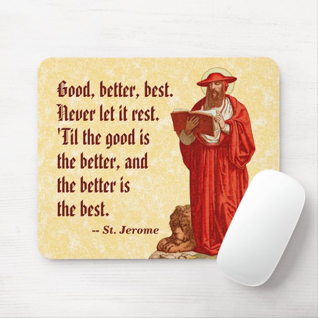 St. Jerome as Cardinal with Lion (P 004) Mouse Pad (With Mouse)