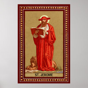 St. Jerome as Cardinal with Lion (P 004) Poster