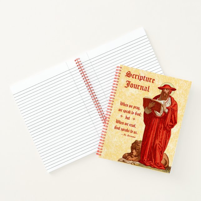 St. Jerome as Cardinal with Lion (P 004) Scripture Notebook (Inside)