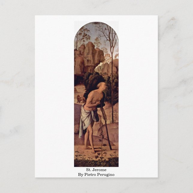 St. Jerome By Pietro Perugino Postcard (Front)