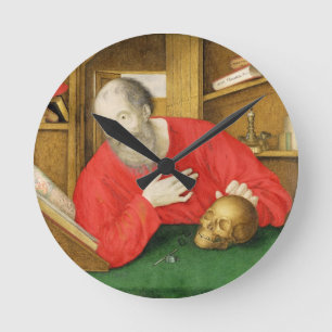 St. Jerome in his Study, 1650 (bodycolour and w/c Round Clock