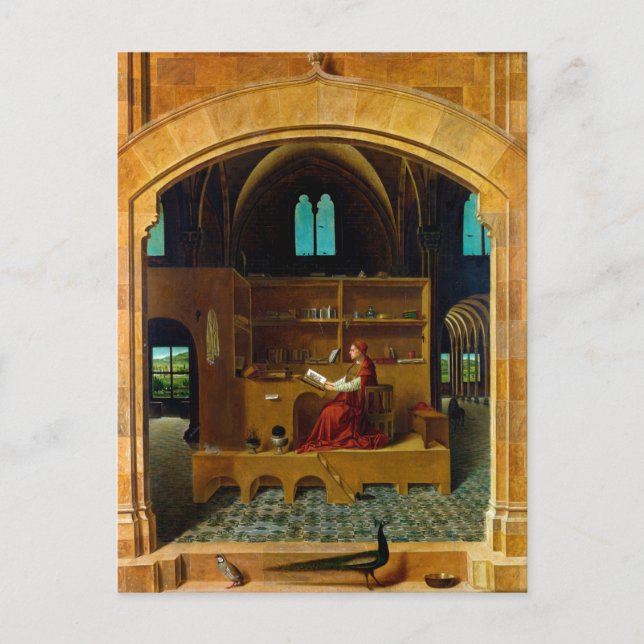 St Jerome in his Study by Antonello da Messina Postcard (Front)