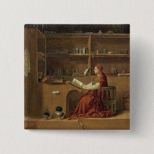 St. Jerome in his study, c.1475 2 Inch Square Button