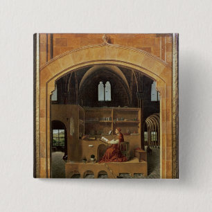 St. Jerome in his study, c.1475 2 Inch Square Button