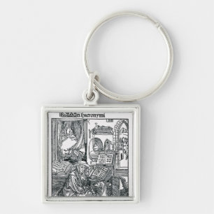 St. Jerome in his study Keychain