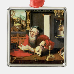 St. Jerome in his Study Metal Ornament