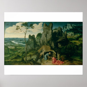 St. Jerome in the Desert (oil on panel) (see also Poster