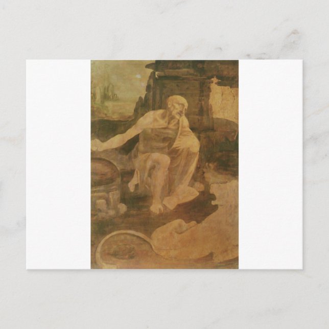 St. Jerome in the Wilderness by Leonardo Da Vinci Postcard (Front)
