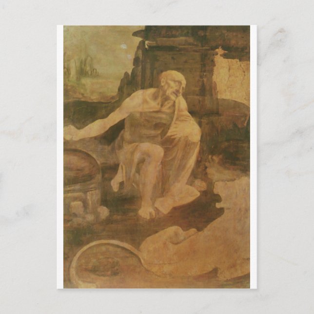 St. Jerome in the Wilderness by Leonardo Da Vinci Postcard (Front)