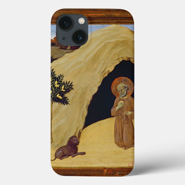 St. Jerome with the lion, 1436 (tempera on panel) Case-Mate iPhone Case (Back)