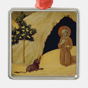 St. Jerome with the lion, 1436 (tempera on panel) Metal Ornament