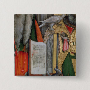 St. Jerome's Bible and St. Gregory's Dove, detail 2 Inch Square Button