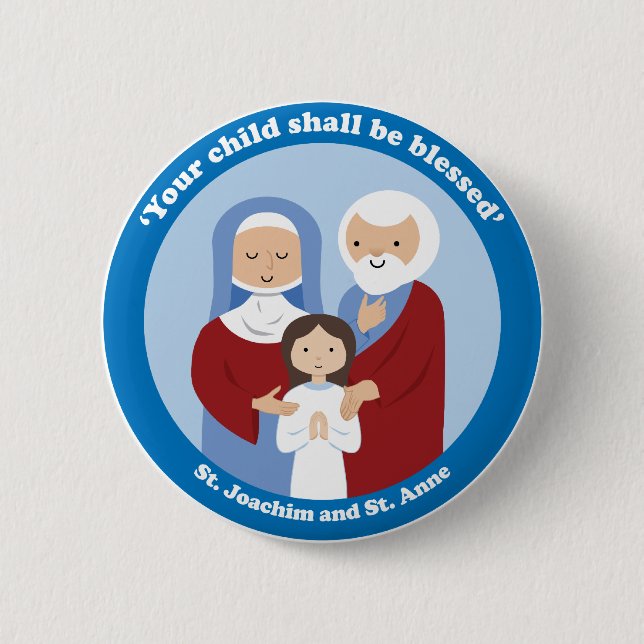 St. Joachim and St. Anne 2 Inch Round Button (Front)