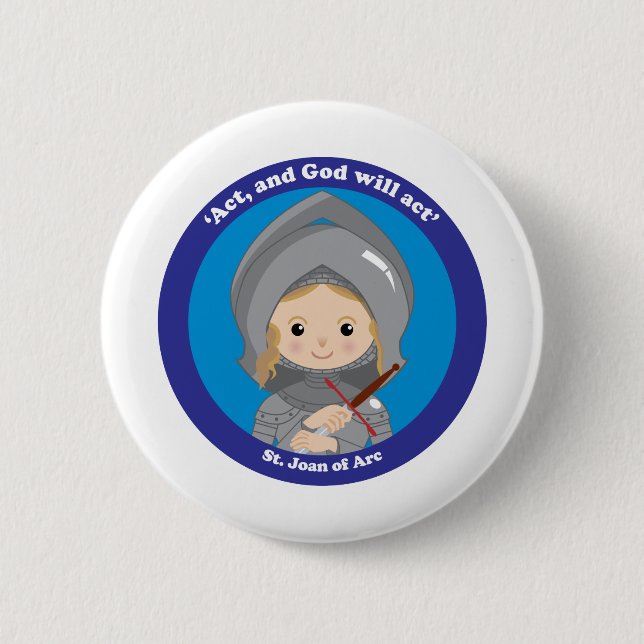 St. Joan of Arc 2 Inch Round Button (Front)