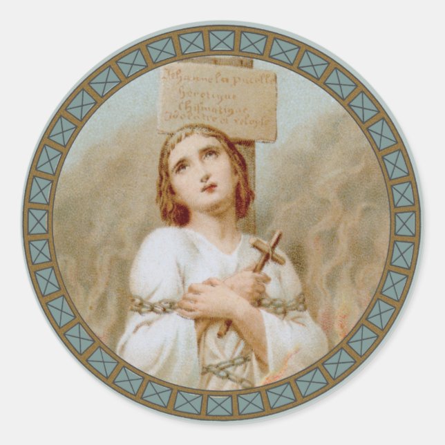St. Joan of Arc Burning at the Stake (BF 01) Classic Round Sticker (Front)