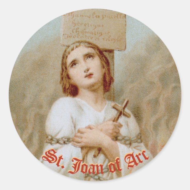 St. Joan of Arc Burning at the Stake (BF 01) Classic Round Sticker (Front)