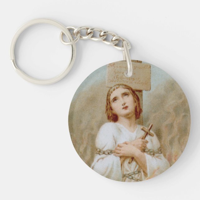 St. Joan of Arc Burning at the Stake (BF 01) Keychain (Front)