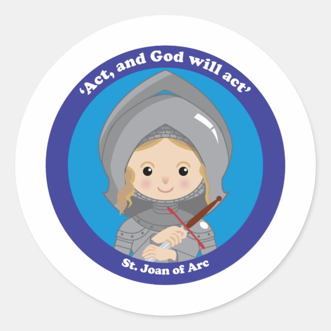 St. Joan of Arc Classic Round Sticker (Front)