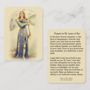 St. Joan of Arc Flag Soldier Catholic Holy Card
