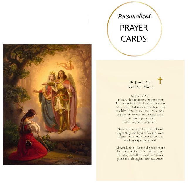 St. Joan of Arc Roman Catholic Prayer Card (Creator Uploaded)