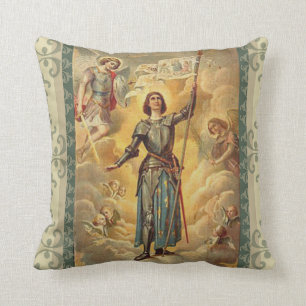 St. Joan of Arc St. Michael Angels Soldier Throw Pillow