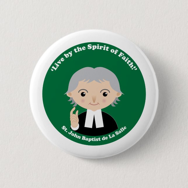 St. John Baptist de La Salle 2 Inch Round Button (Front)
