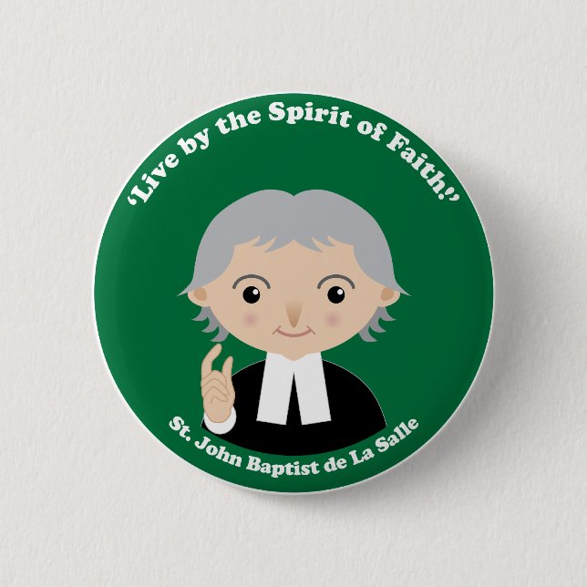 St. John Baptist de La Salle 2 Inch Round Button (Front)