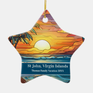 St John Beach Vacation Ceramic Ornament