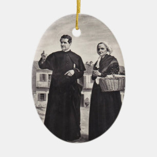 St. John Bosco with Mother Ceramic Ornament