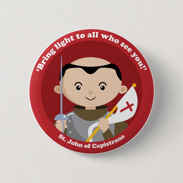 St. John Capistrano 2 Inch Round Button (Front)