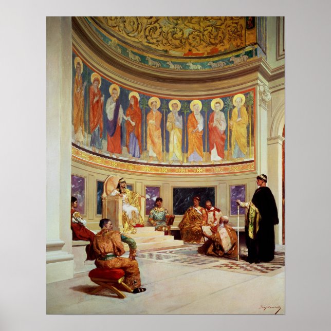 St John Chrysostom  exiled by Empress Eudoxia Poster (Front)