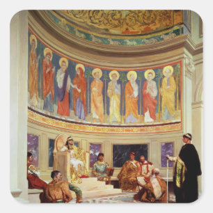 St John Chrysostom  exiled by Empress Eudoxia Square Sticker
