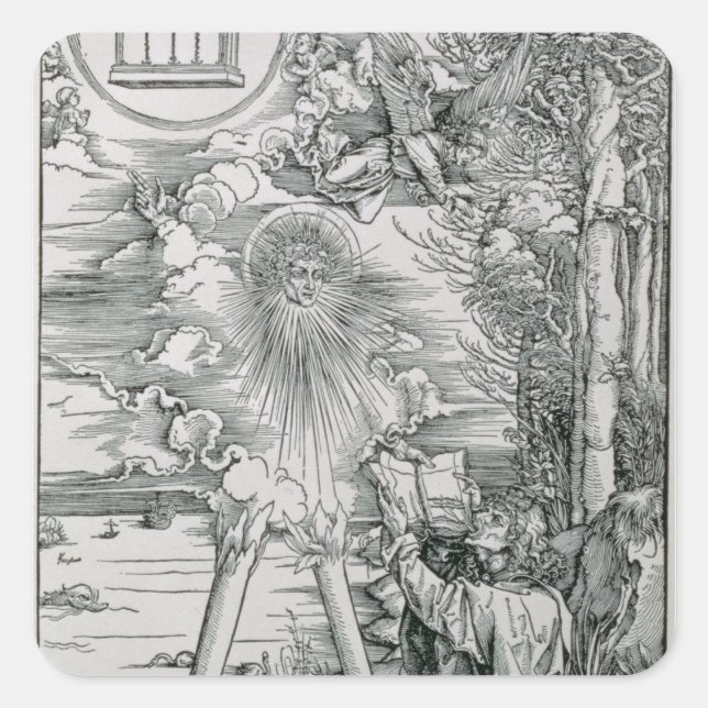 St. John Devouring the Book Square Sticker (Front)