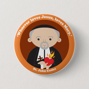 St. John Eudes 2 Inch Round Button