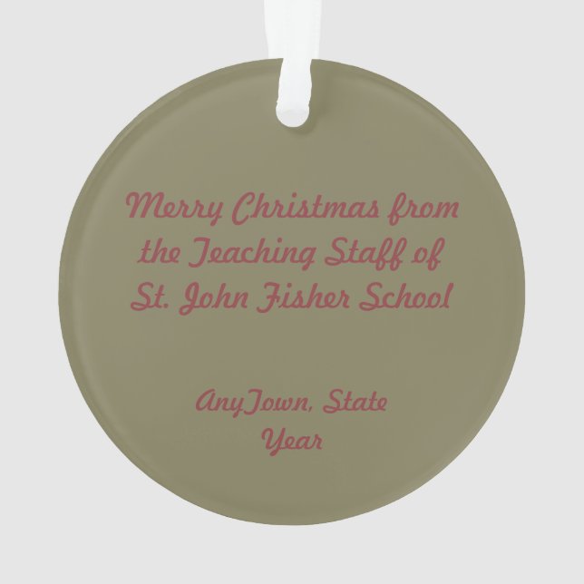 St. John Fisher (SAU 025) Circular Acrylic Ornament (Back)
